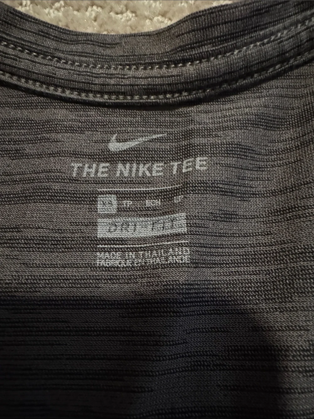 Nike Dri fit Women's Black/Plum Heathered Racerback Tank with White Swoosh
